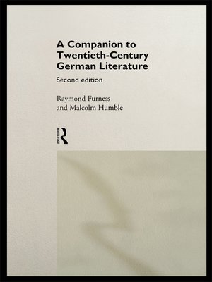 cover image of A Companion to Twentieth-Century German Literature